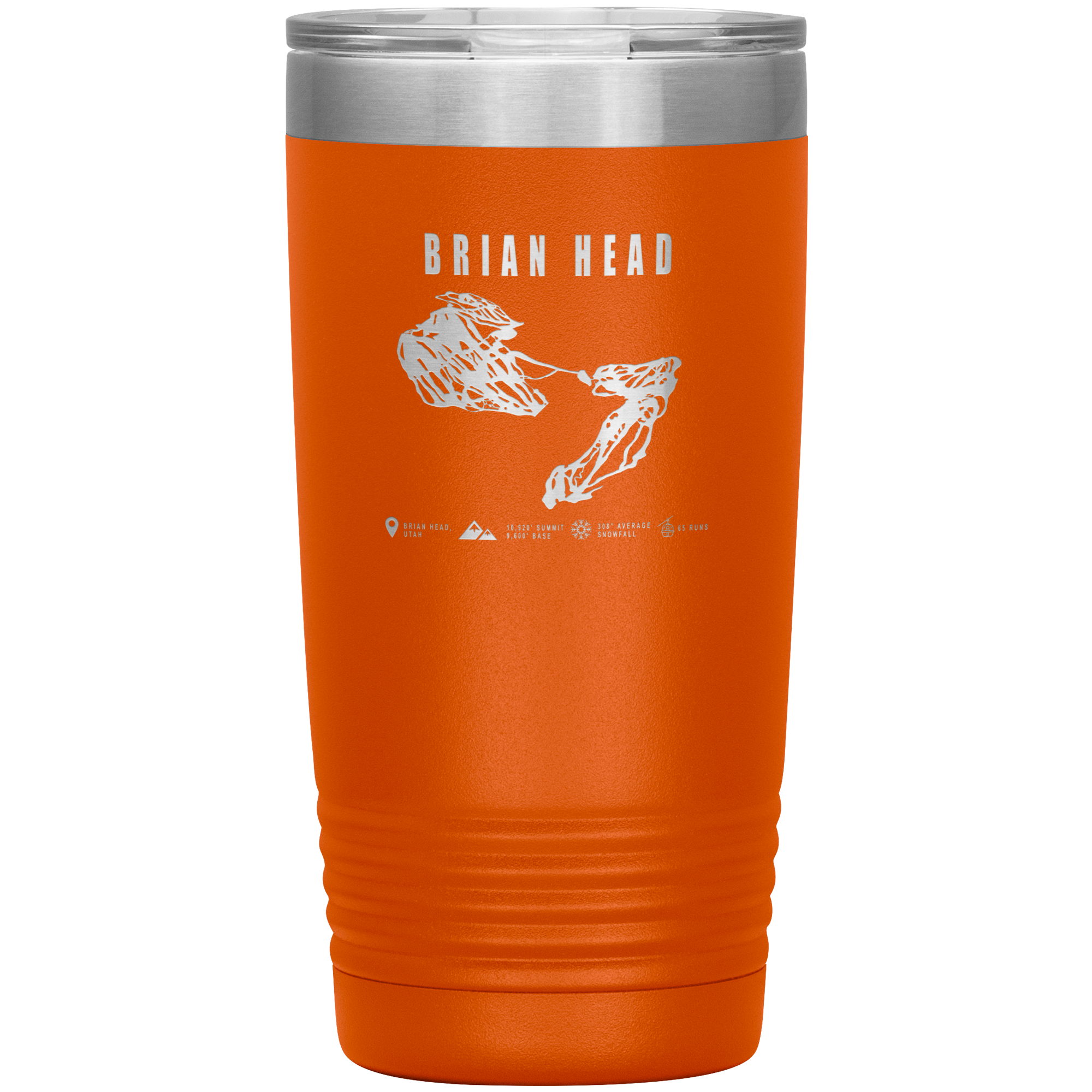 Brian Head,Utah Ski Trail Map 20oz Tumbler - Powderaddicts