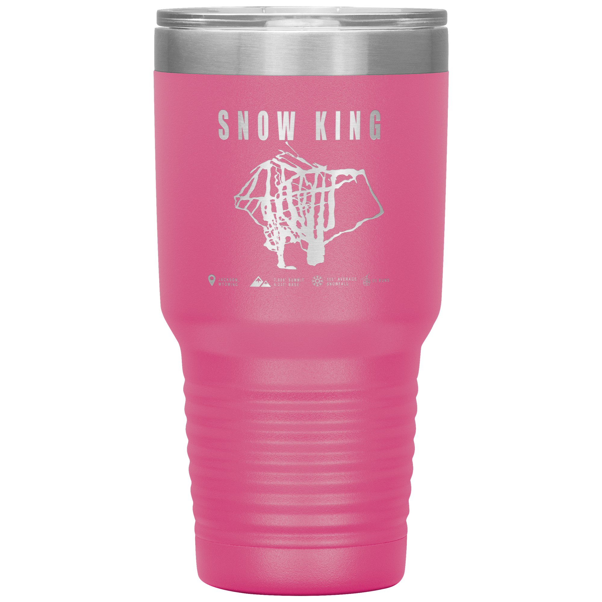 Snow King Wyoming Ski Trail Map 30oz Tumbler - Powderaddicts