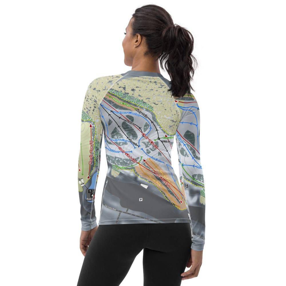 Little Switzerland, Wisconsin Ski Trail Map Women's Base Layer Top - Powderaddicts