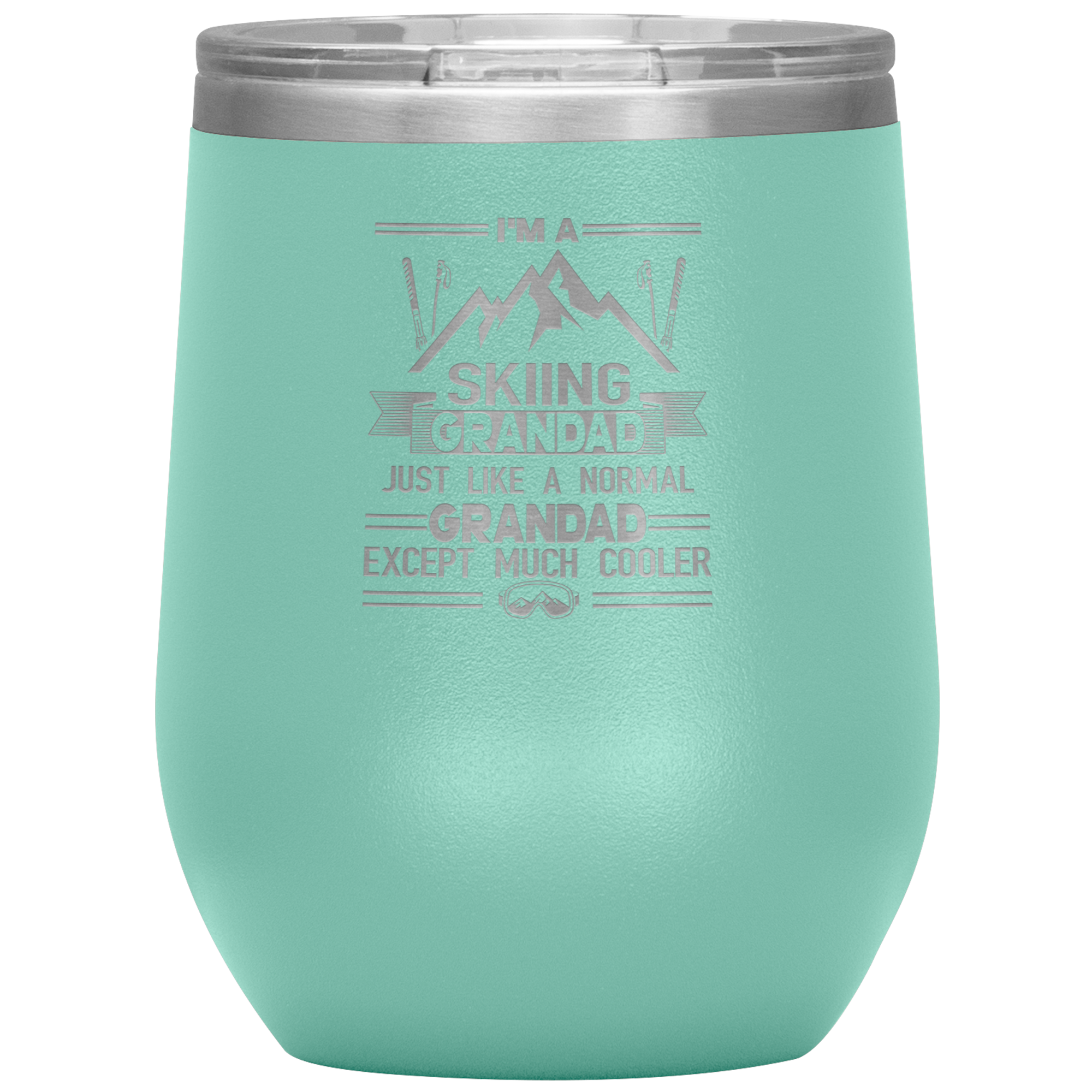 I'm A Skiing Grandad Wine 12oz Tumbler - Powderaddicts