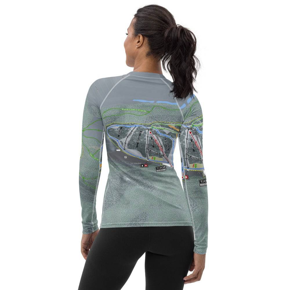 Lost Valley, Maine Ski Trail Map Women's Base Layer Top - Powderaddicts