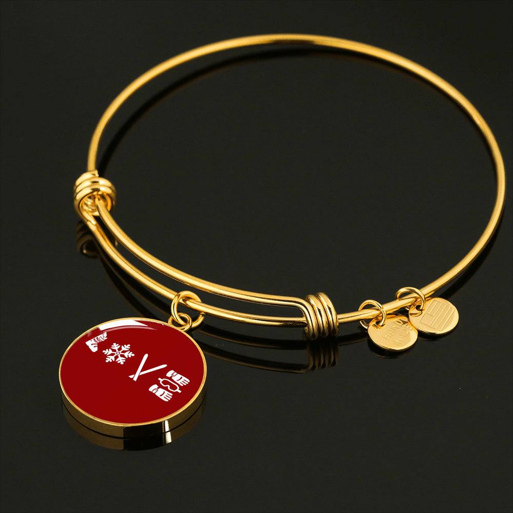 Love Ski Red Pendant Bangle - Powderaddicts