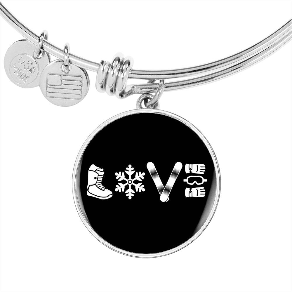 Love Snowboard Pendant Bangle - Powderaddicts