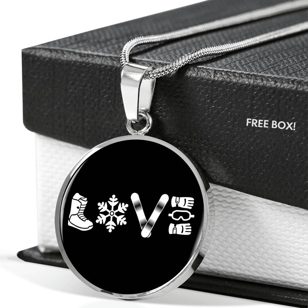 Love Snowboard Pendant Necklace - Powderaddicts