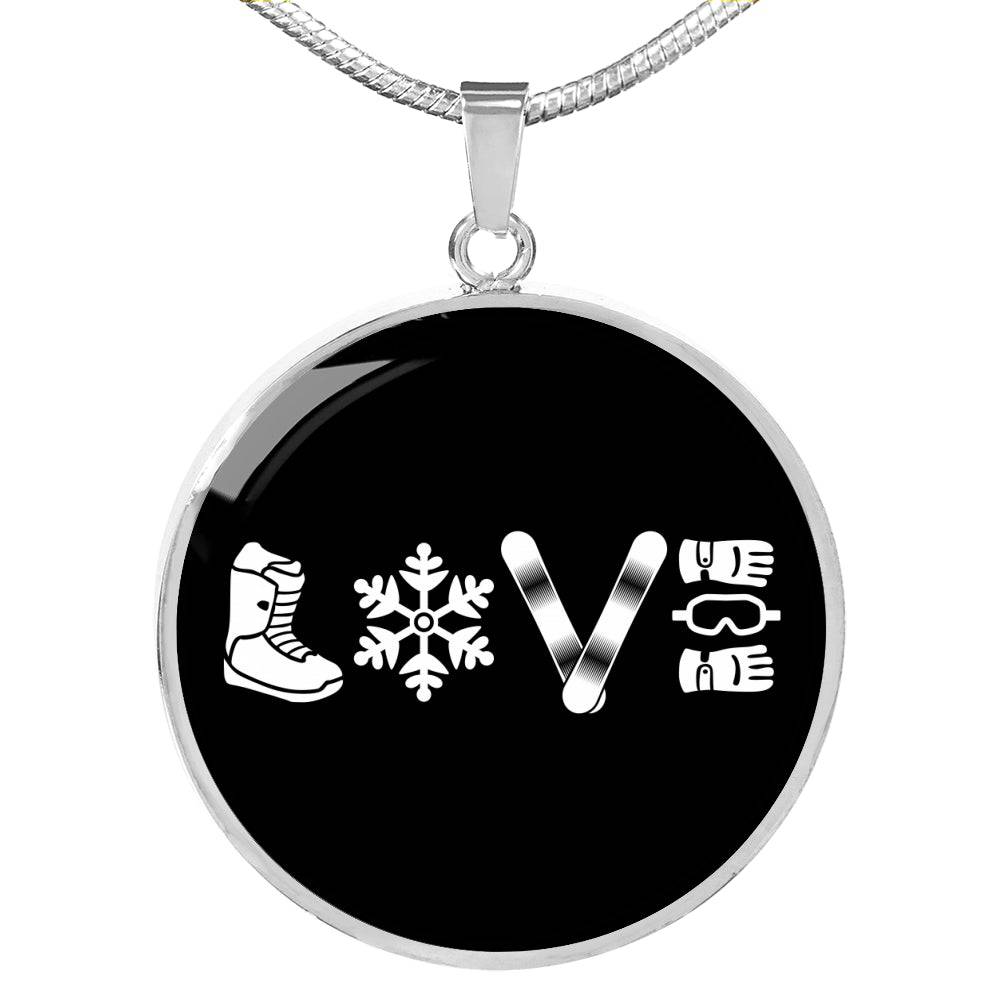 Love Snowboard Pendant Necklace - Powderaddicts