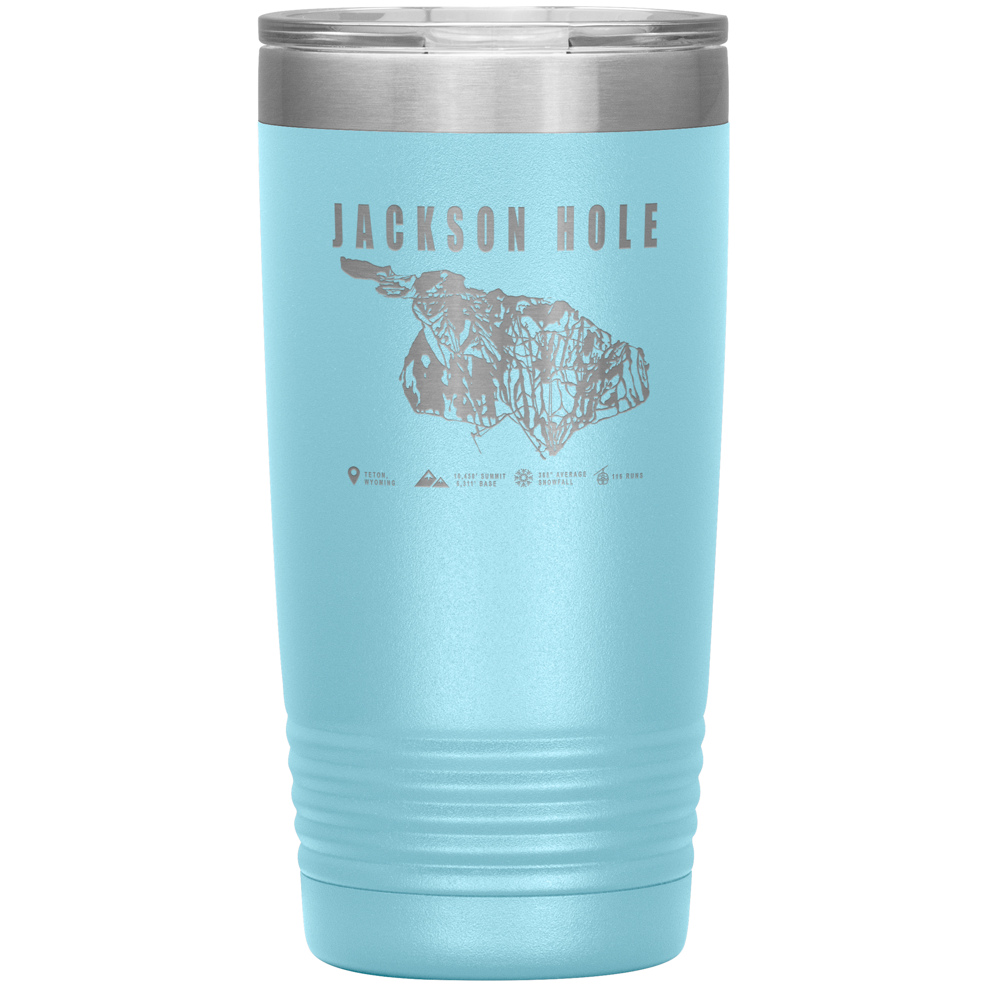 Jackson Hole Wyoming Ski Trail Map 20oz Tumbler - Powderaddicts