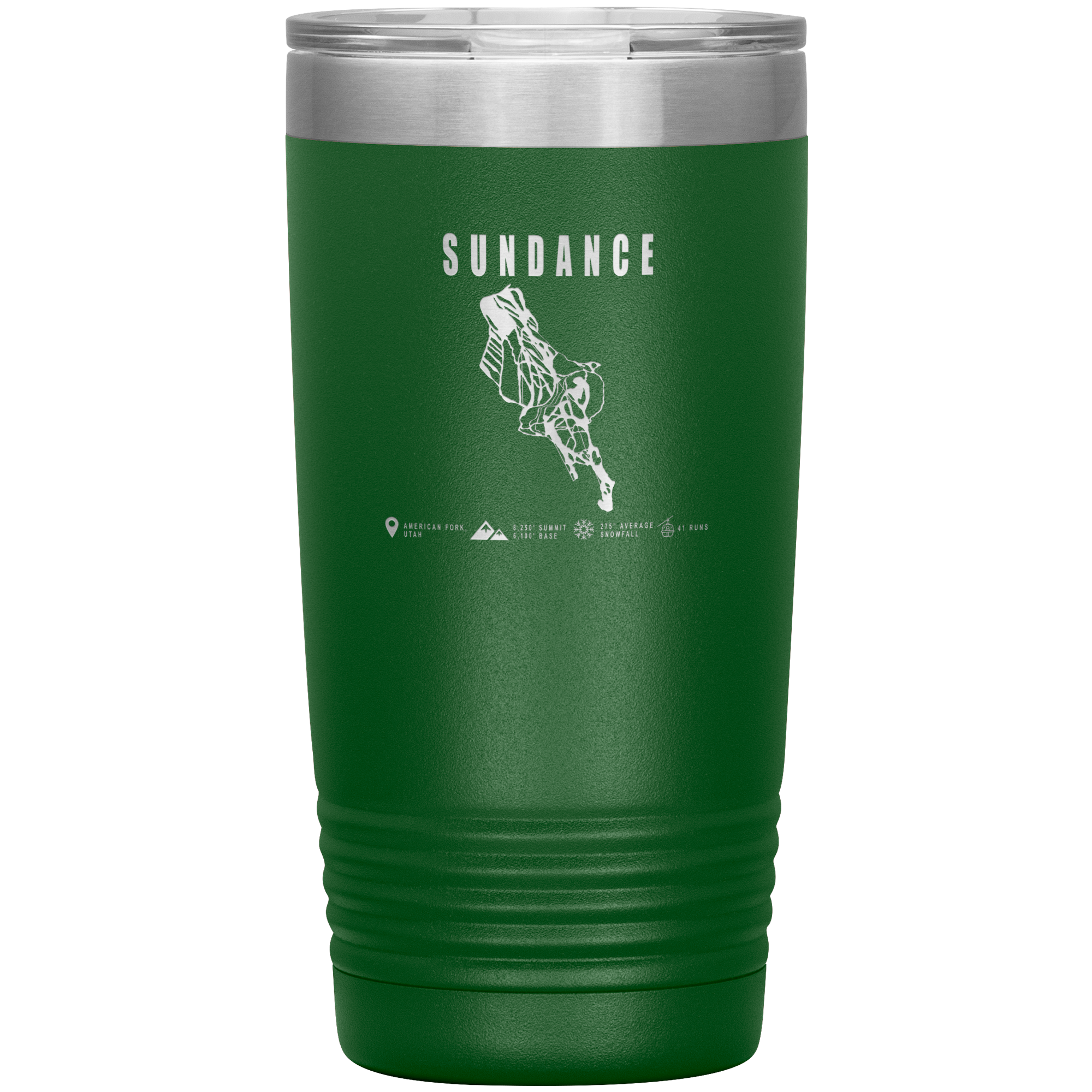 Sundance,Utah Ski Trail Map 20oz Tumbler - Powderaddicts