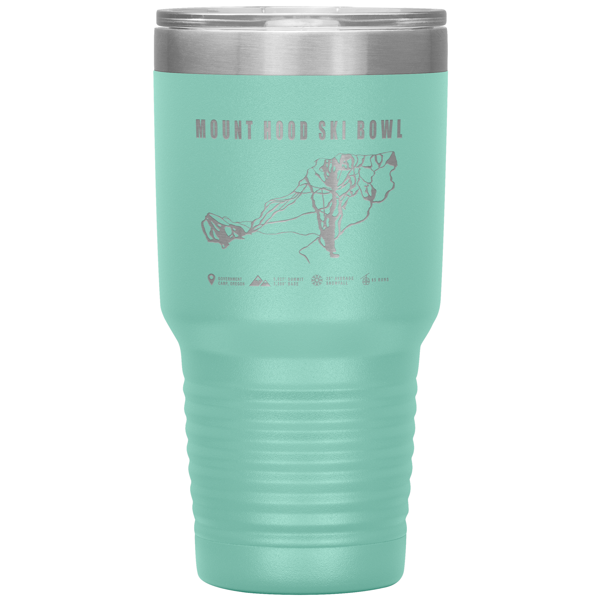 Mount Hood Ski Bowl, Oregon Ski Trail Map 30oz Tumbler - Powderaddicts