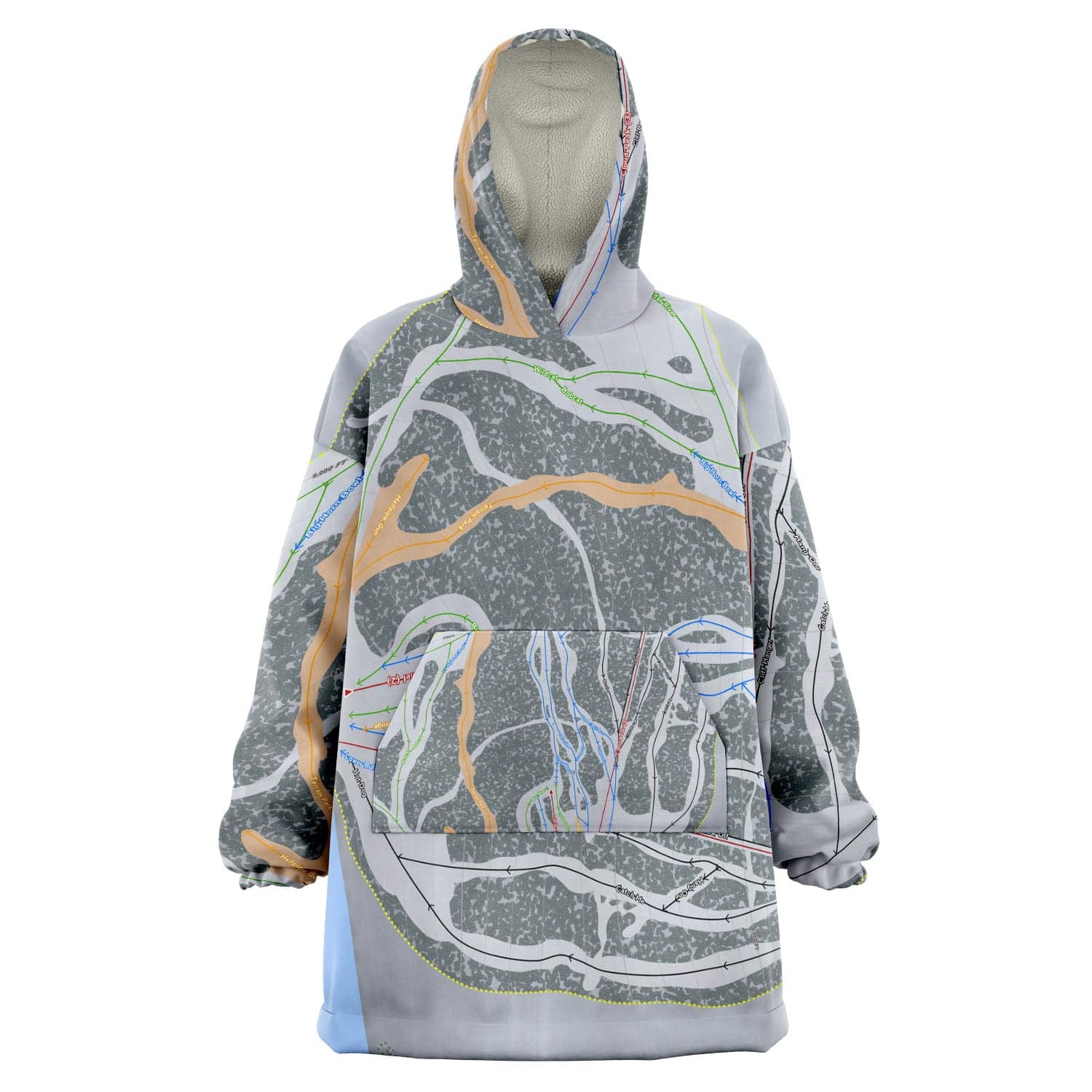 Meadowlark, Wyoming Ski Trail Map Snuggie - Powderaddicts