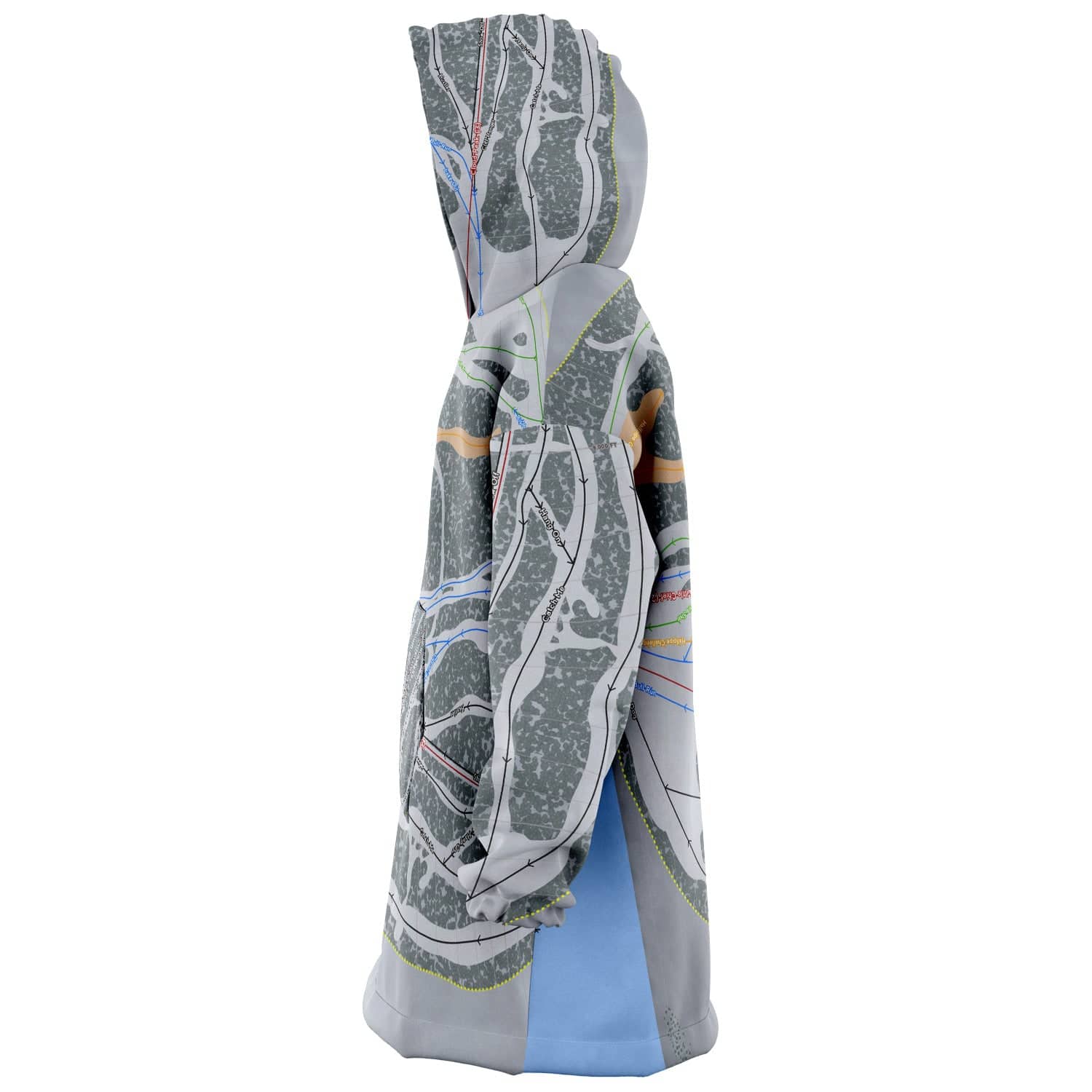 Meadowlark, Wyoming Ski Trail Map Snuggie - Powderaddicts