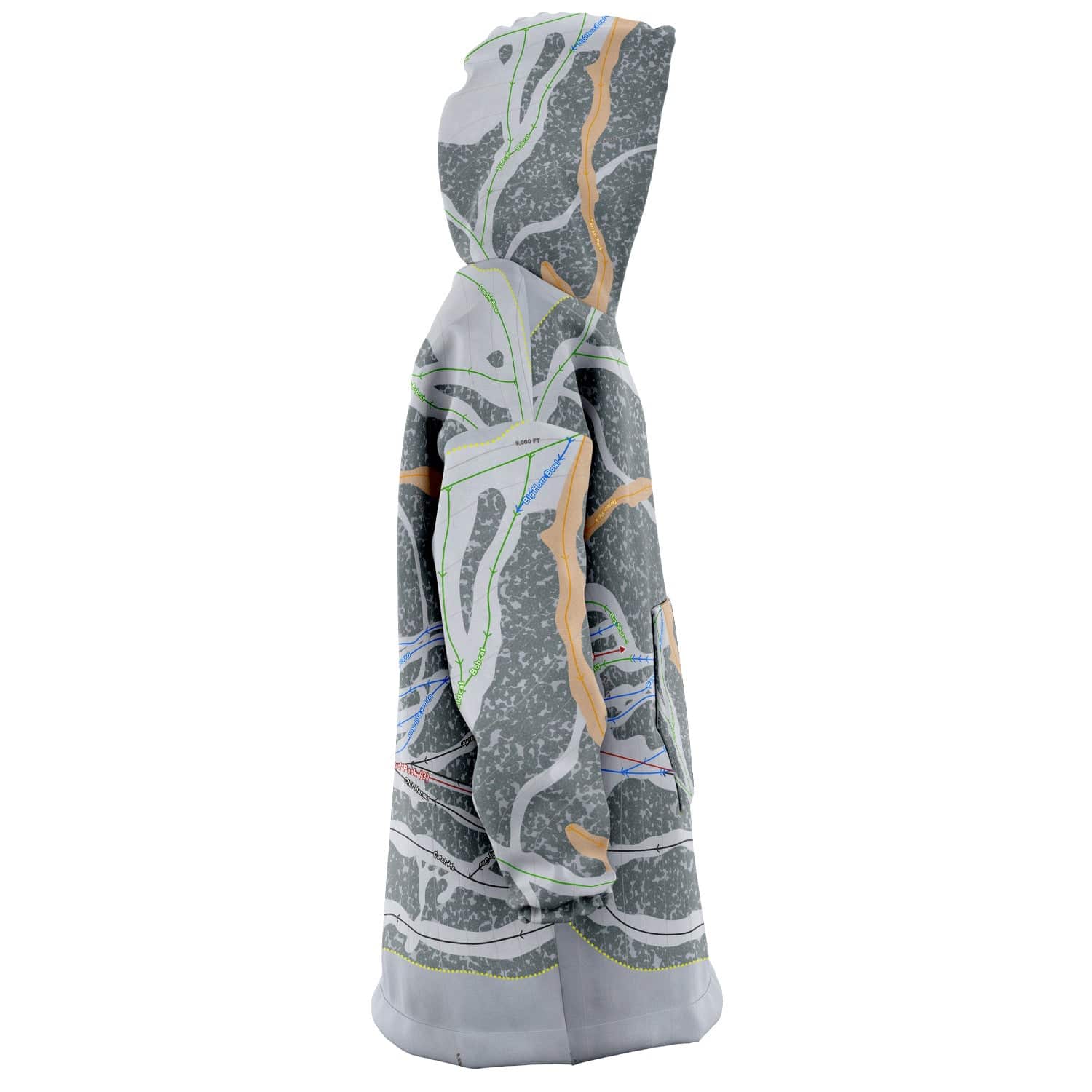 Meadowlark, Wyoming Ski Trail Map Snuggie - Powderaddicts