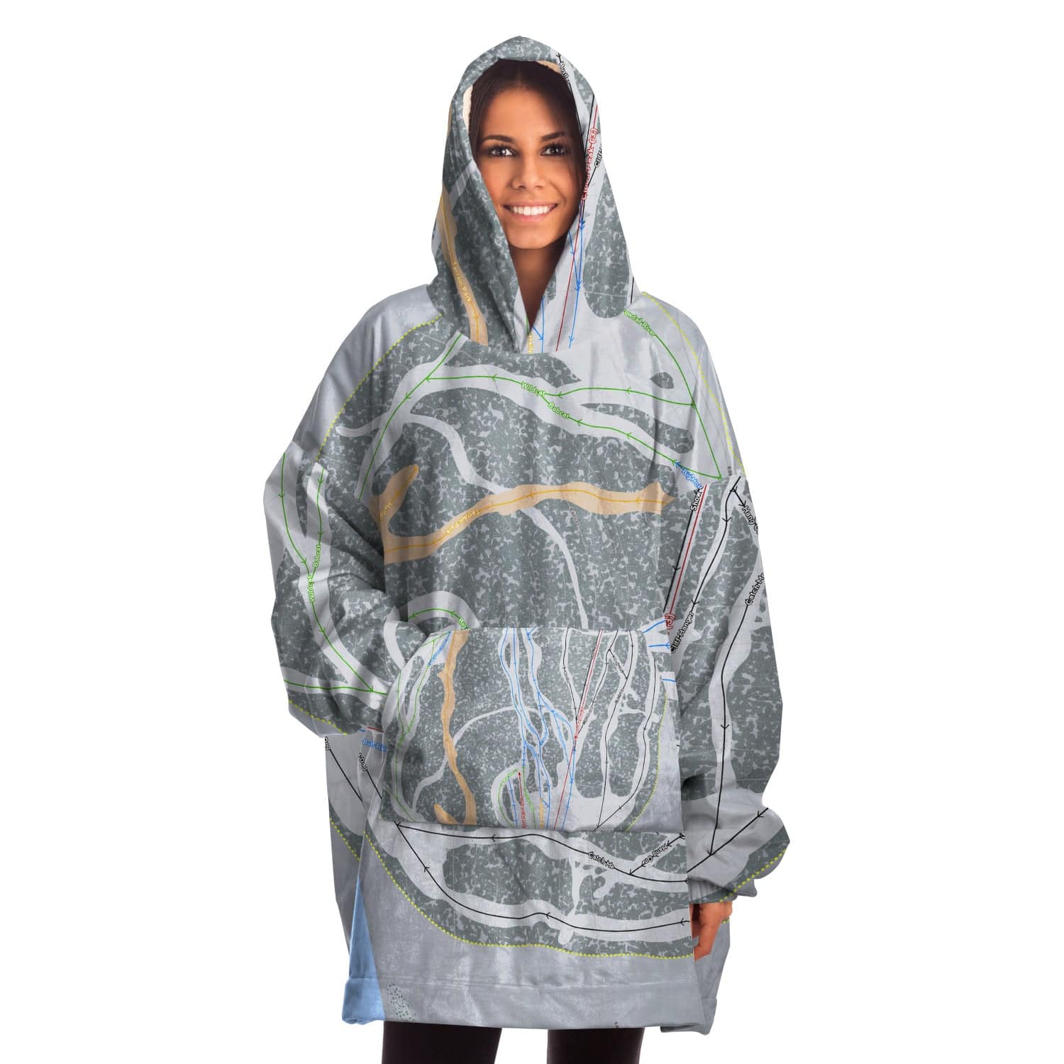 Meadowlark, Wyoming Ski Trail Map Snuggie - Powderaddicts