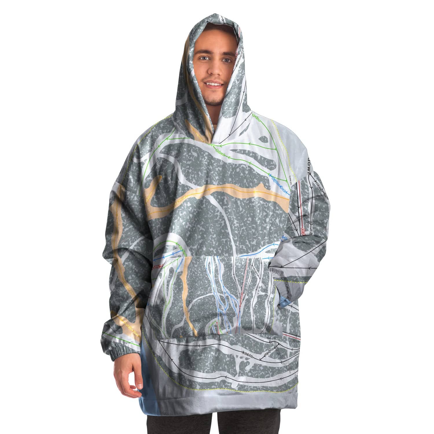 Meadowlark, Wyoming Ski Trail Map Snuggie - Powderaddicts