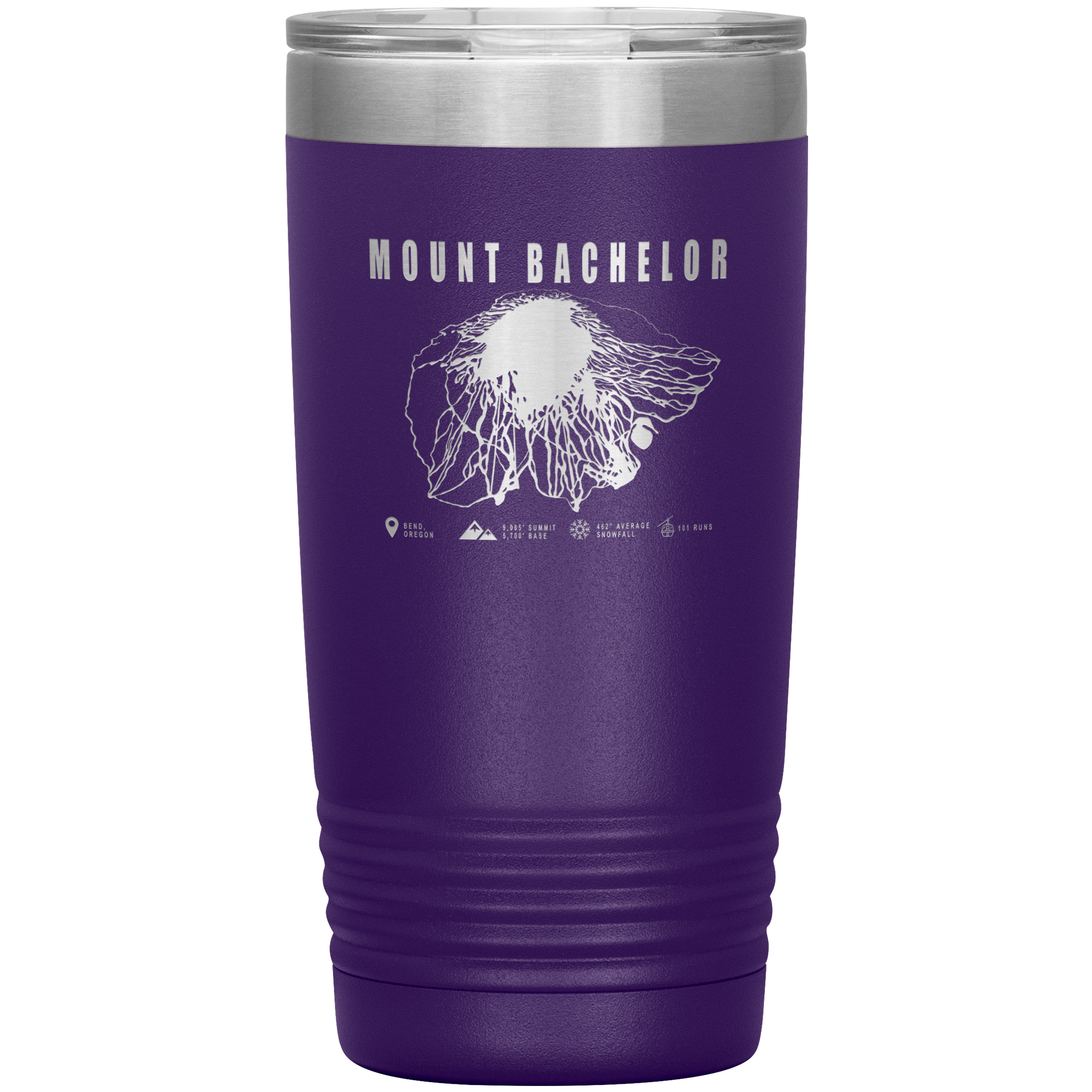 Mount Bachelor, Oregon Ski Trail Map 20oz Tumbler - Powderaddicts