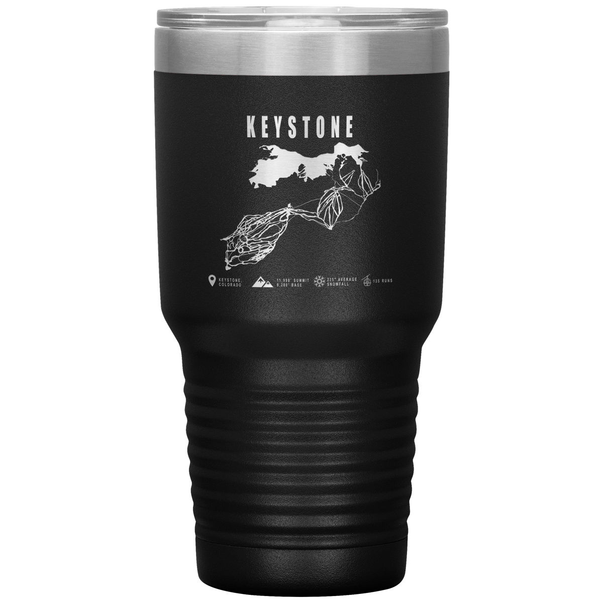 Keystone Colorado Ski Trail Map 30oz Tumbler - Powderaddicts