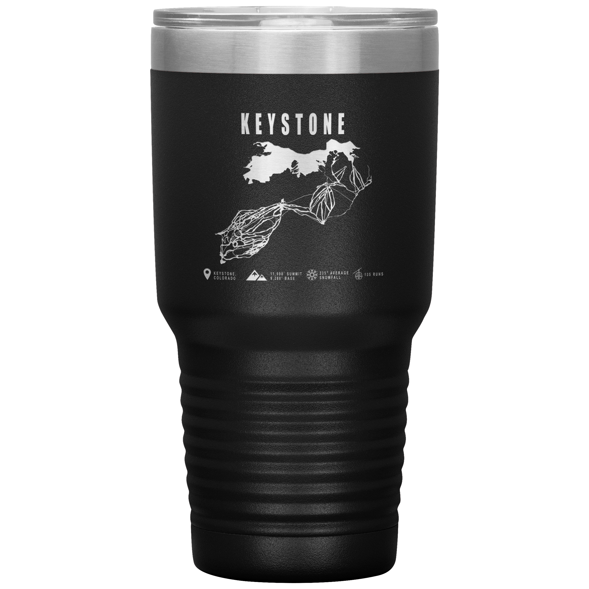 Keystone Colorado Ski Trail Map 30oz Tumbler - Powderaddicts