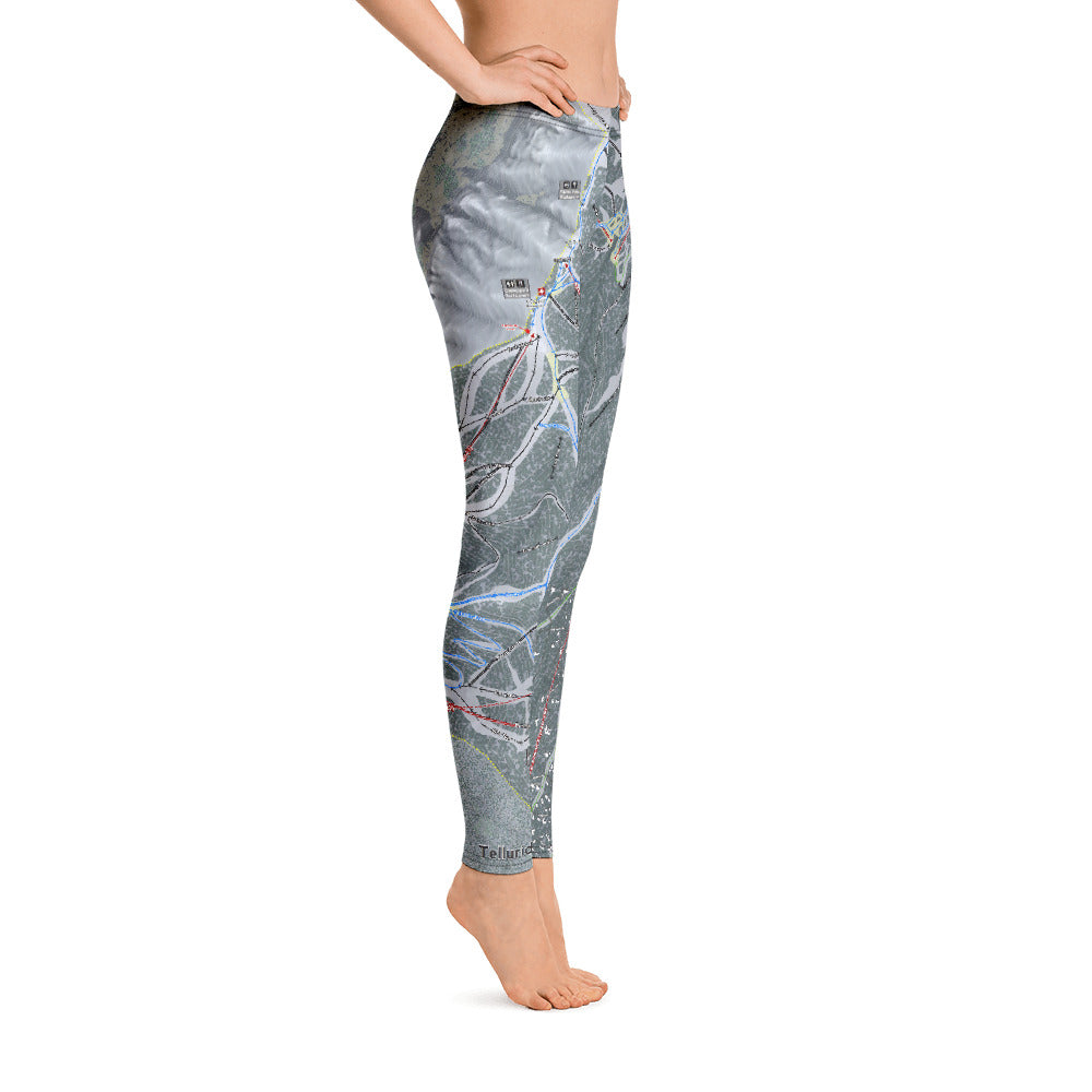 Telluride, Colorado Ski Trail Map - Leggings - Powderaddicts