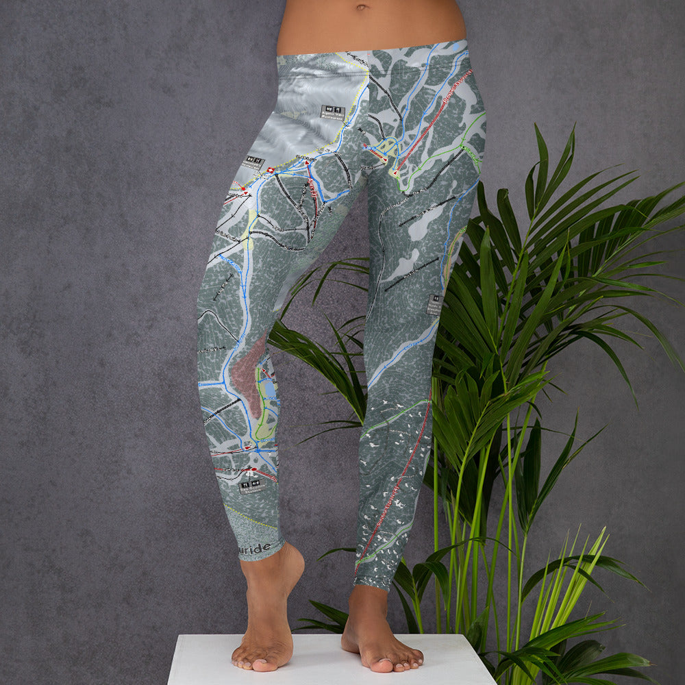 Telluride, Colorado Ski Trail Map - Leggings - Powderaddicts