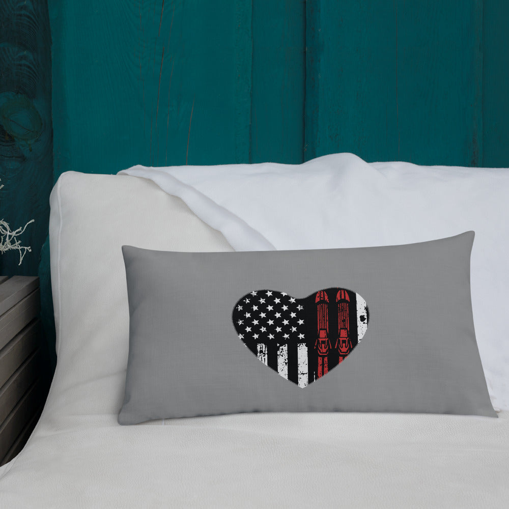 Ski Heart USA Flag Premium Pillow - Powderaddicts