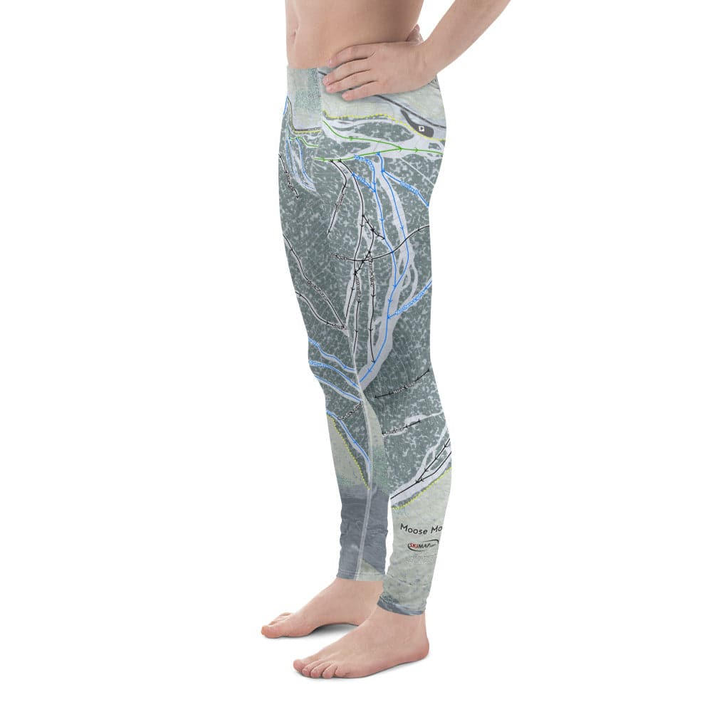 Moose Mountain, Alaska Ski Trail Map Men's Base Layer Bottom - Powderaddicts