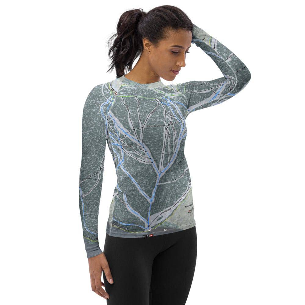 Moose Mountain, Alaska Ski Trail Map Women's Base Layer Top - Powderaddicts