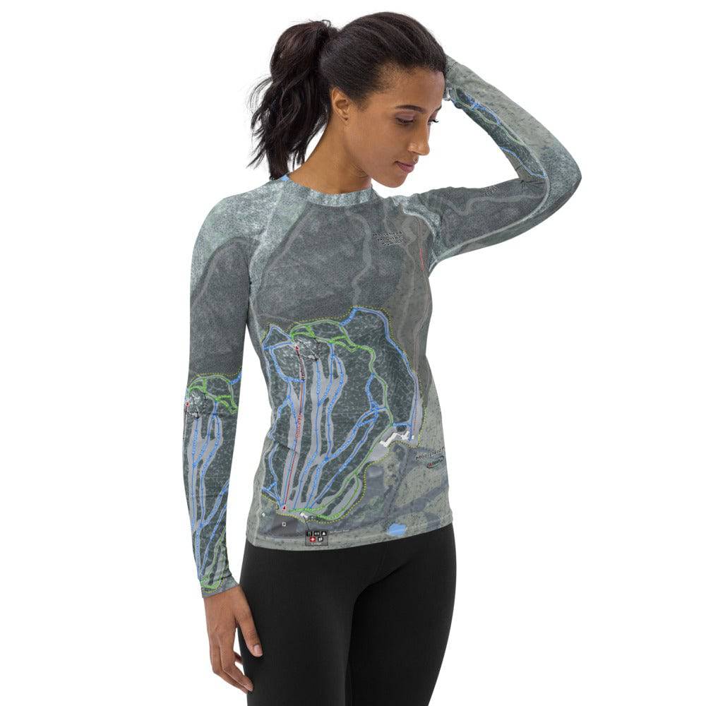 Moosehead Mountain, Maine Ski Trail Map Women's Base Layer Top - Powderaddicts