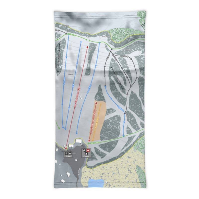 Mount Ashwabay, Wisconsin Ski Trail Map Printed Neck Gaiter - Powderaddicts