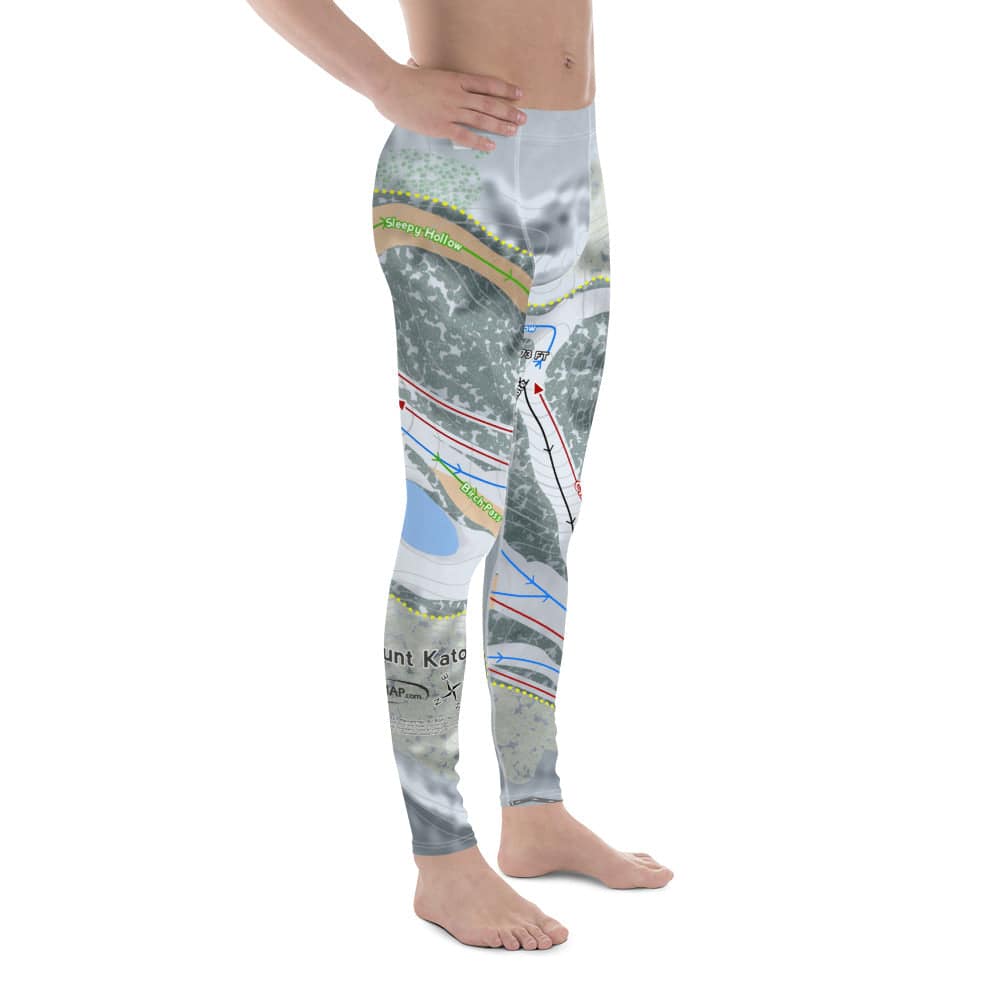 Mount Kato, Minnesota Ski Trail Map Men's Base Layer Bottom - Powderaddicts