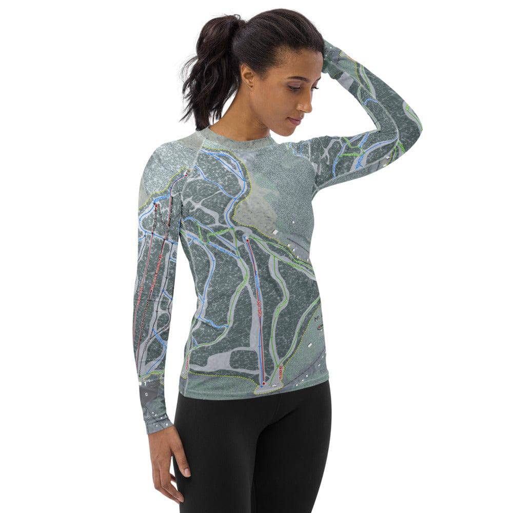 Mt Abram, Maine Ski Trail Map Women's Base Layer Top - Powderaddicts