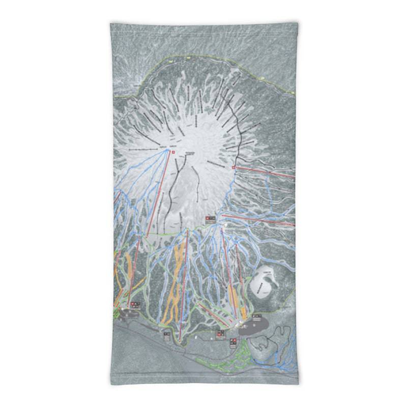 Mt Bachelor, Oregon Ski Trail Map Printed Neck Gaiter - Powderaddicts