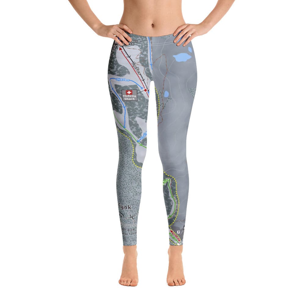 Mt Eyak, Alaska Ski Trail Map Women's Base Layer Bottom - Powderaddicts