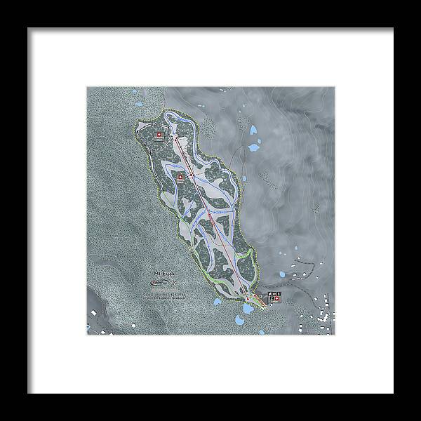 Mt Eyak Ski Trail Map - Framed Print - Powderaddicts