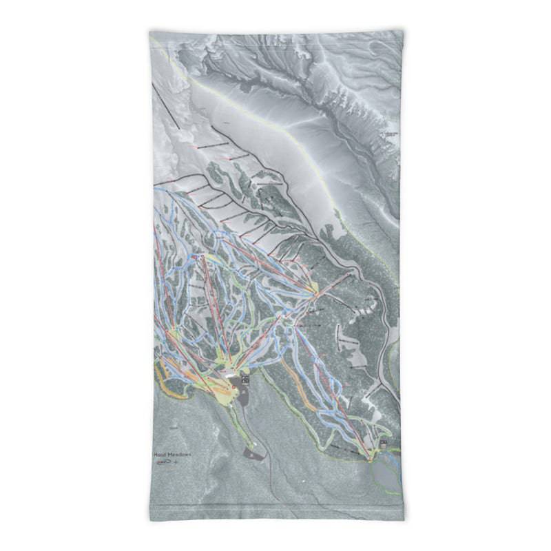 Mt. Hood Meadows, Oregon Ski Trail Map Printed Neck Gaiter - Powderaddicts