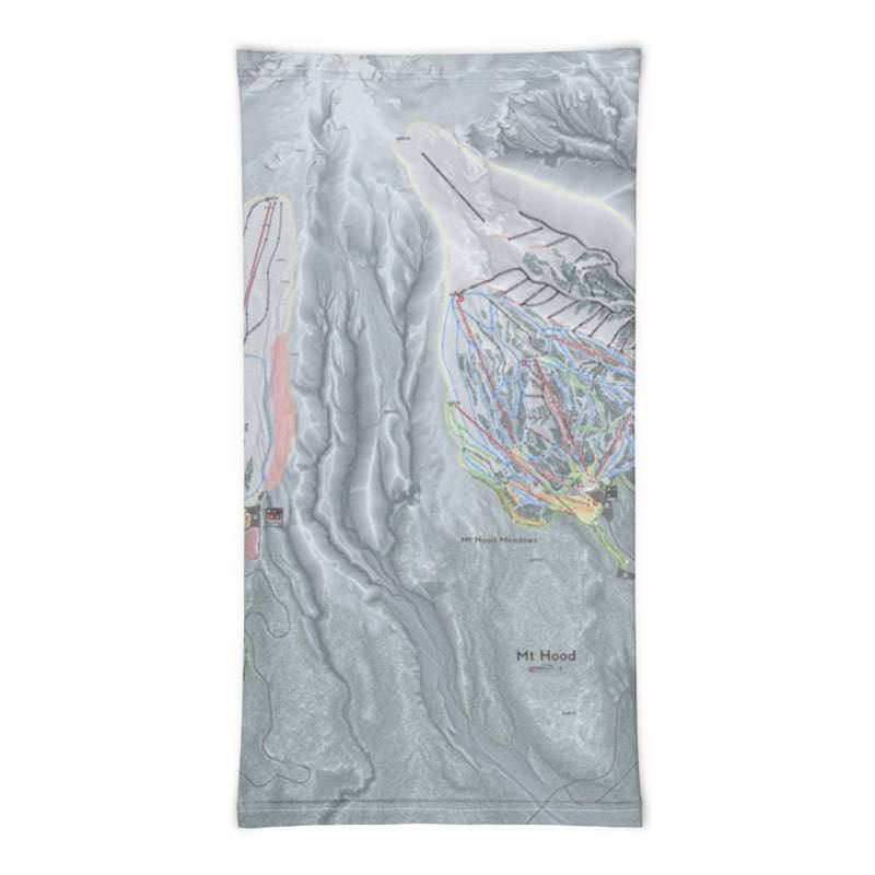 Mt. Hood, Oregon Ski Trail Map Printed Neck Gaiter - Powderaddicts