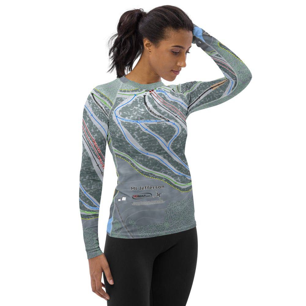 Mt Jefferson, Maine Ski Trail Map Women's Base Layer Top - Powderaddicts