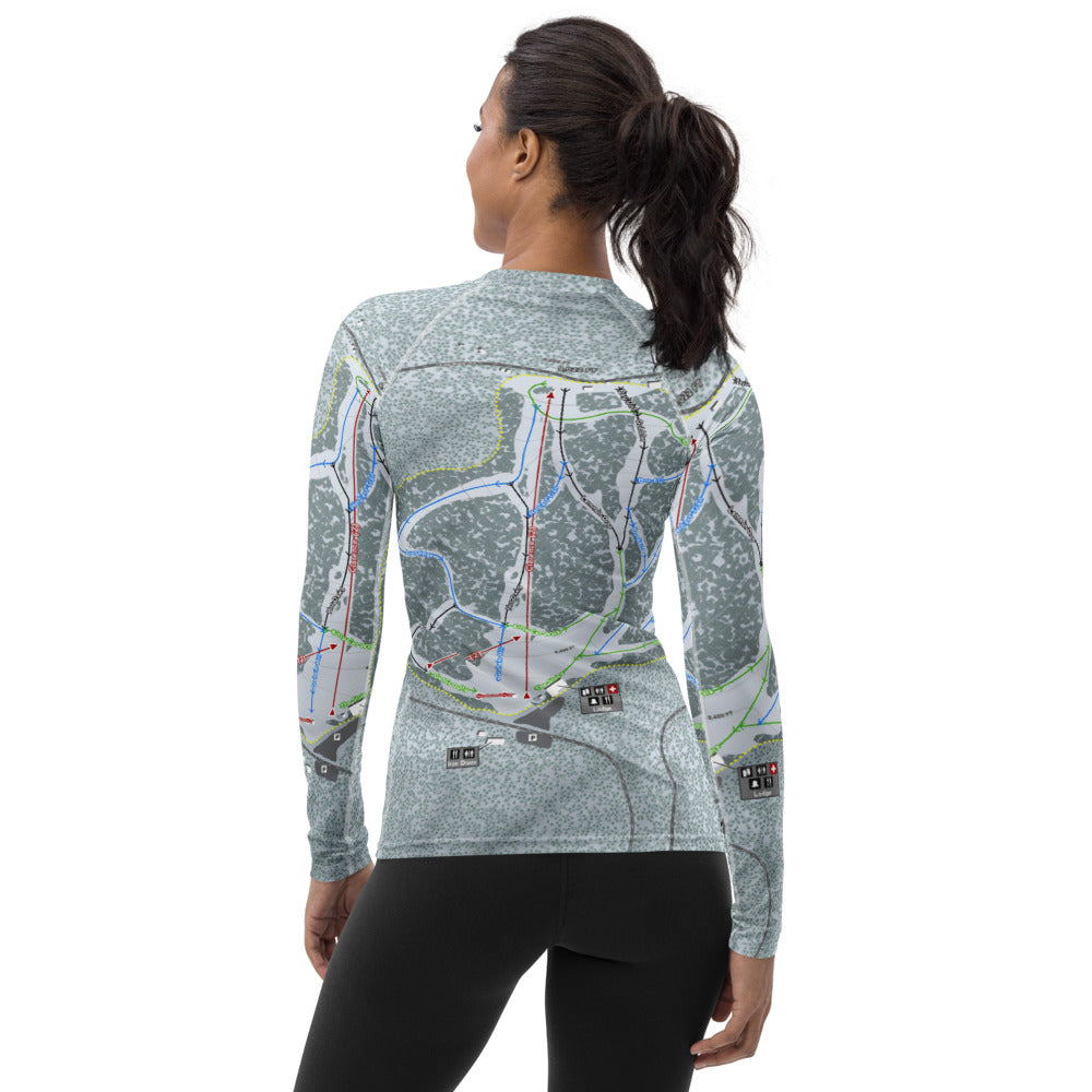 Mt Lemmon, Arizona Ski Trail Map Women's Base Layer Top - Powderaddicts