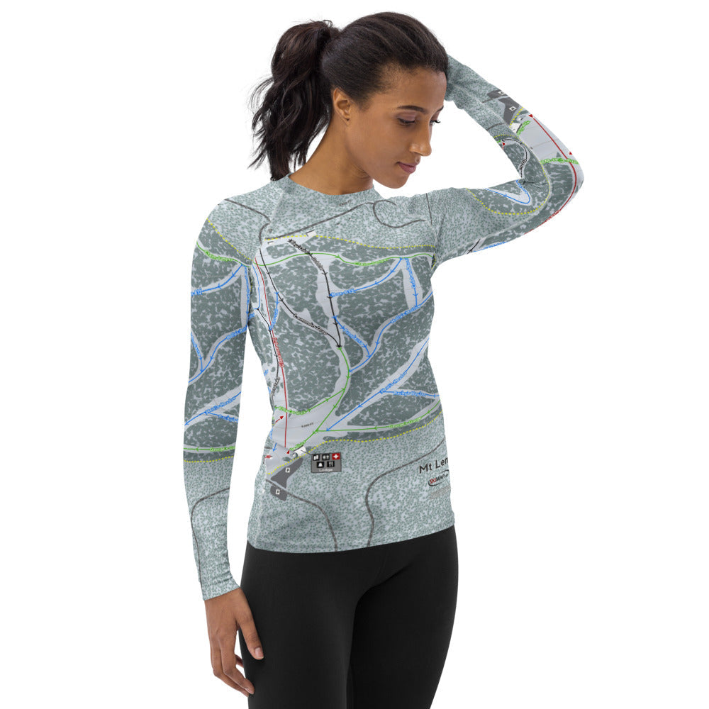 Mt Lemmon, Arizona Ski Trail Map Women's Base Layer Top - Powderaddicts