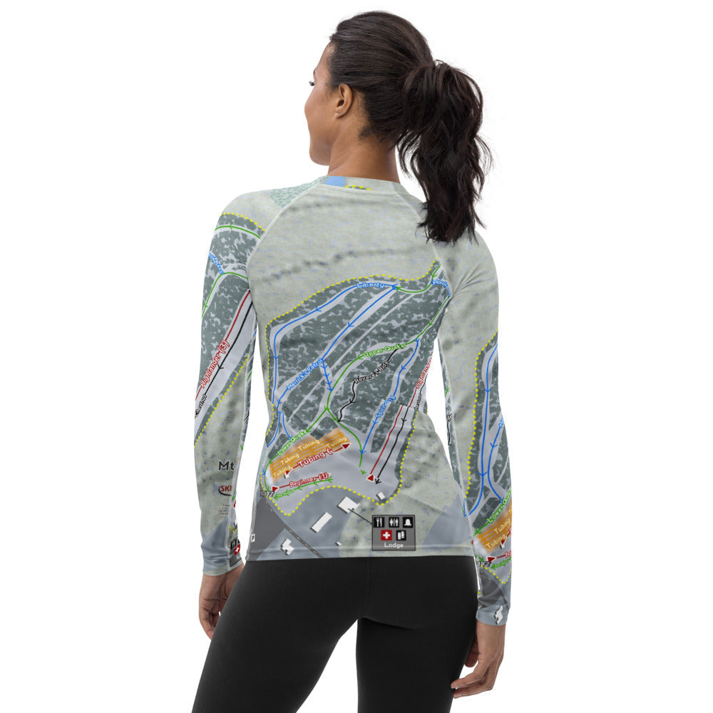 Mt Pleasant, Pennsylvania Ski Trail Map Women's Base Layer Top - Powderaddicts