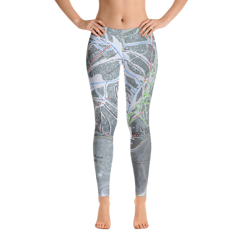 Mt Rose, Nevada Ski Trail Map Women's Base Layer Bottom - Powderaddicts