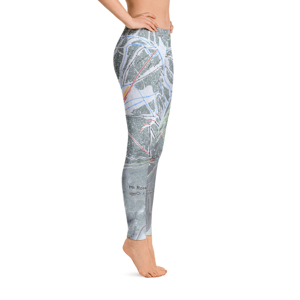 Mt Rose, Nevada Ski Trail Map Women's Base Layer Bottom - Powderaddicts