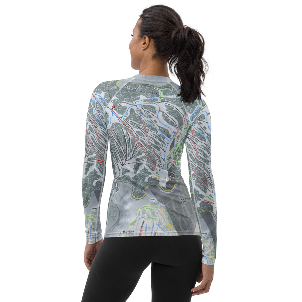 Mt Rose, Nevada Ski Trail Map Women's Base Layer Top - Powderaddicts