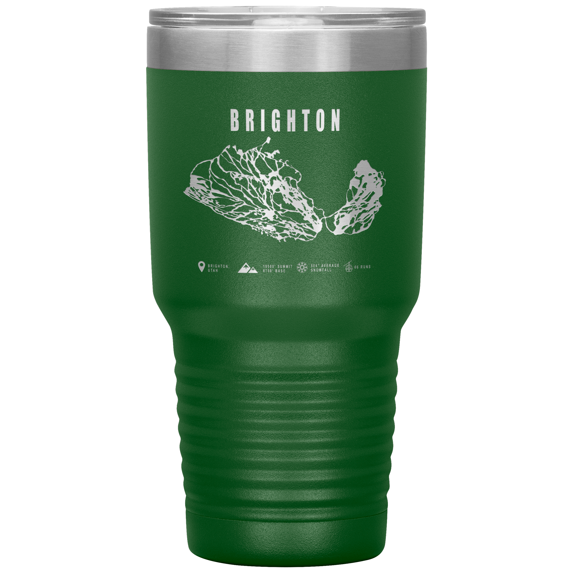 Brighton,Utah Ski Trail Map 30oz Tumbler - Powderaddicts