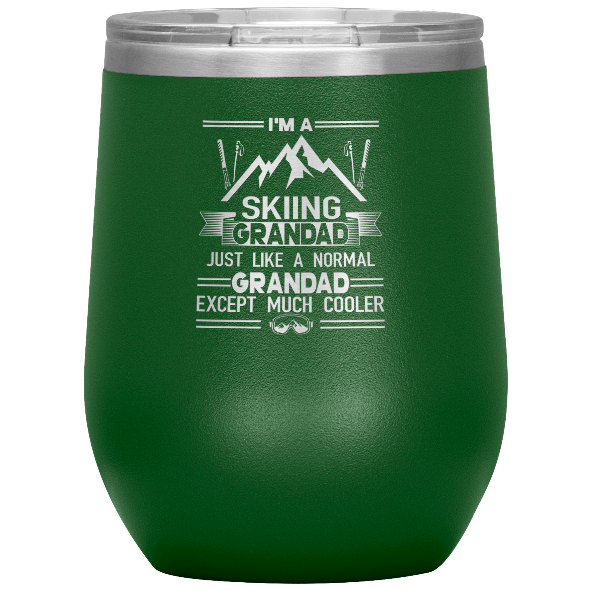 I'm A Skiing Grandad Wine 12oz Tumbler - Powderaddicts