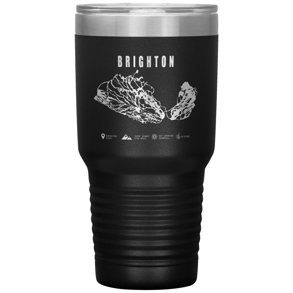 Brighton,Utah Ski Trail Map 30oz Tumbler - Powderaddicts