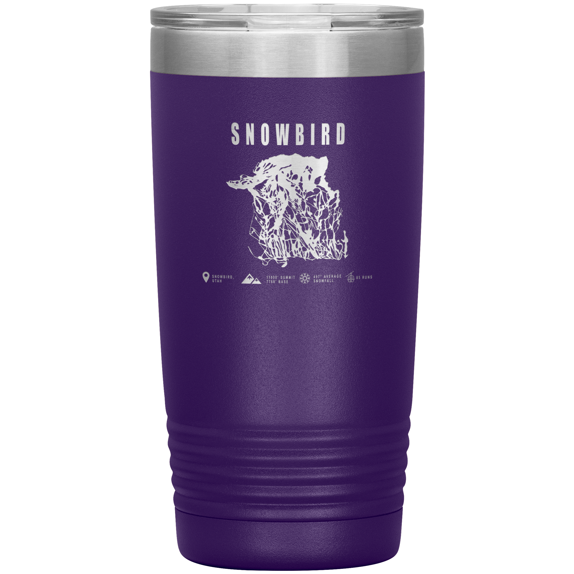 Snowbird,Utah Ski Trail Map 20oz Tumbler - Powderaddicts