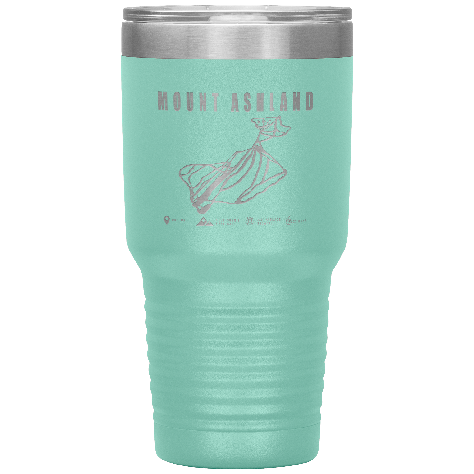 Mount Ashland, Oregon Ski Trail Map 30oz Tumbler - Powderaddicts