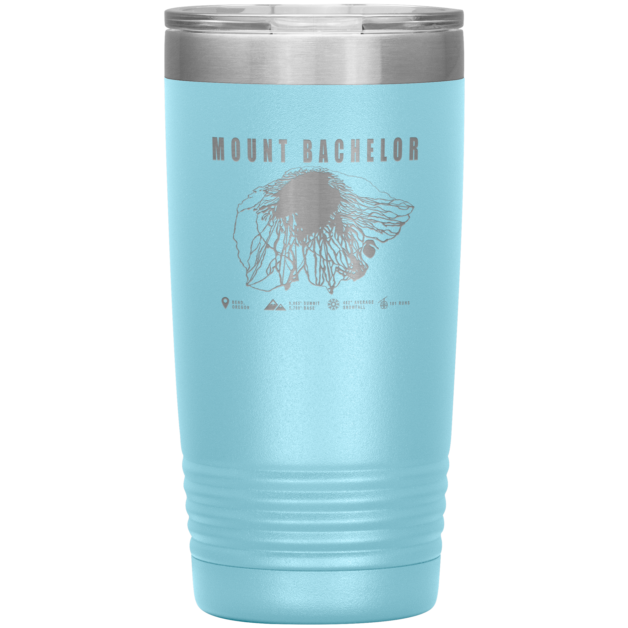 Mount Bachelor, Oregon Ski Trail Map 20oz Tumbler - Powderaddicts