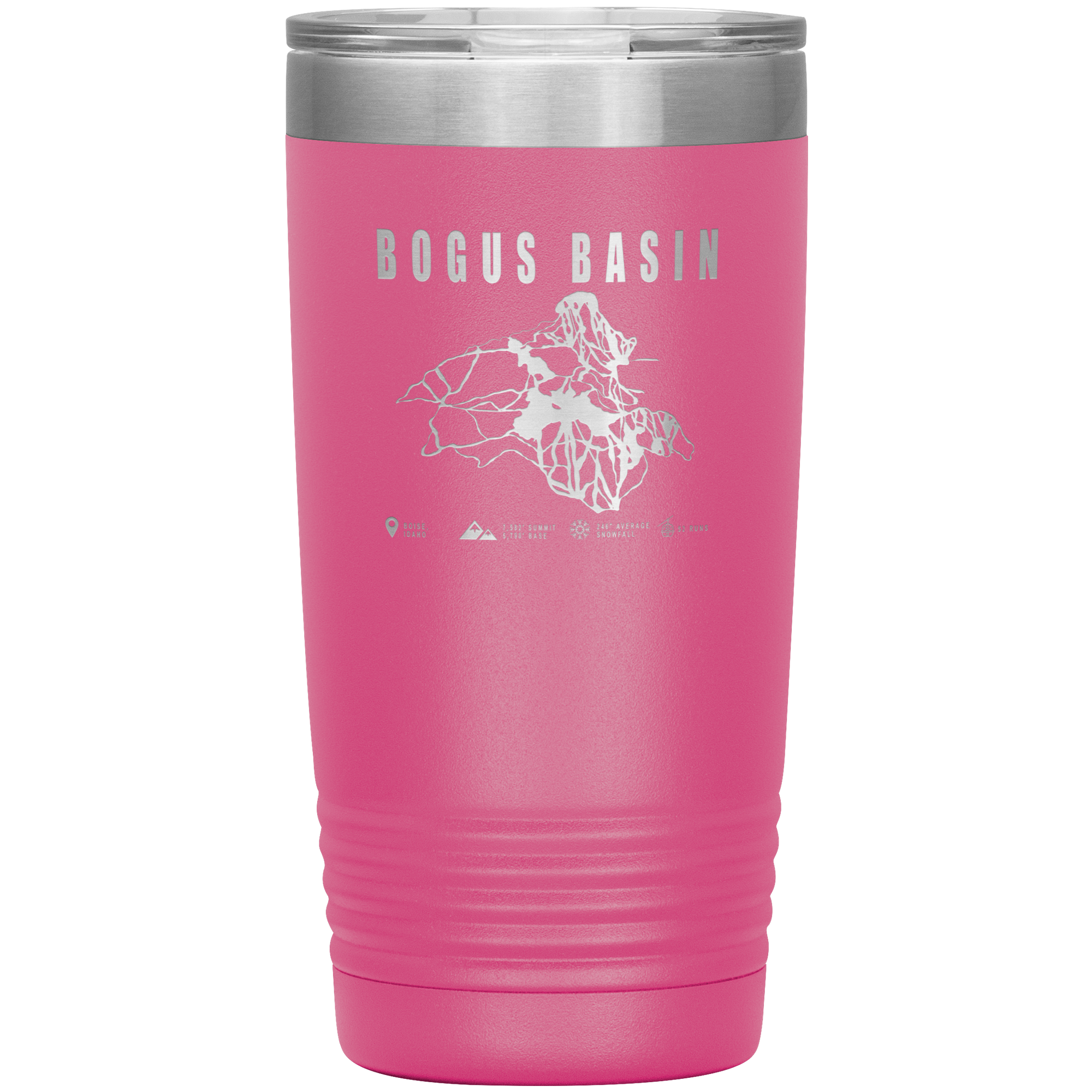 Bogus Basin Idaho Ski Trail Map 20oz Tumbler - Powderaddicts