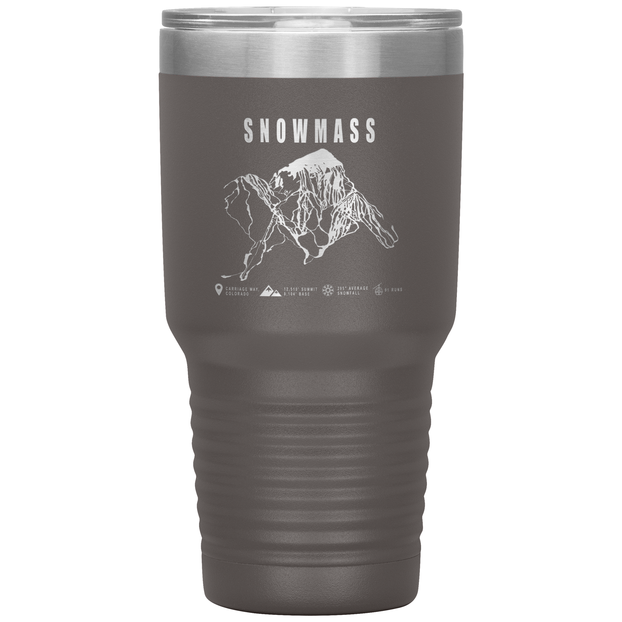 Snowmass Colorado Ski Trail Map 30oz Tumbler - Powderaddicts