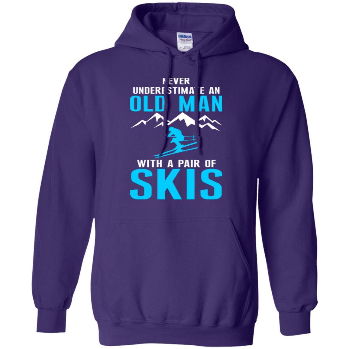 Never Underestimate An Old Man With A Pair Of Skis Hoodies - Powderaddicts